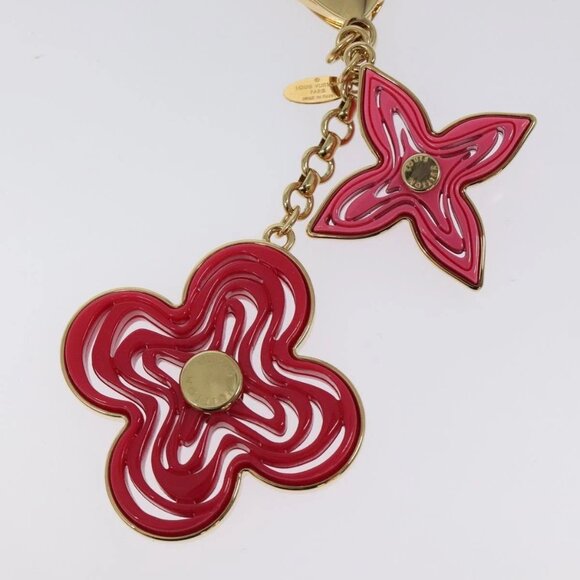 LOUIS VUITTON BijouxSac Knife Key Holder metal Gold Red - Picture 3 of 10